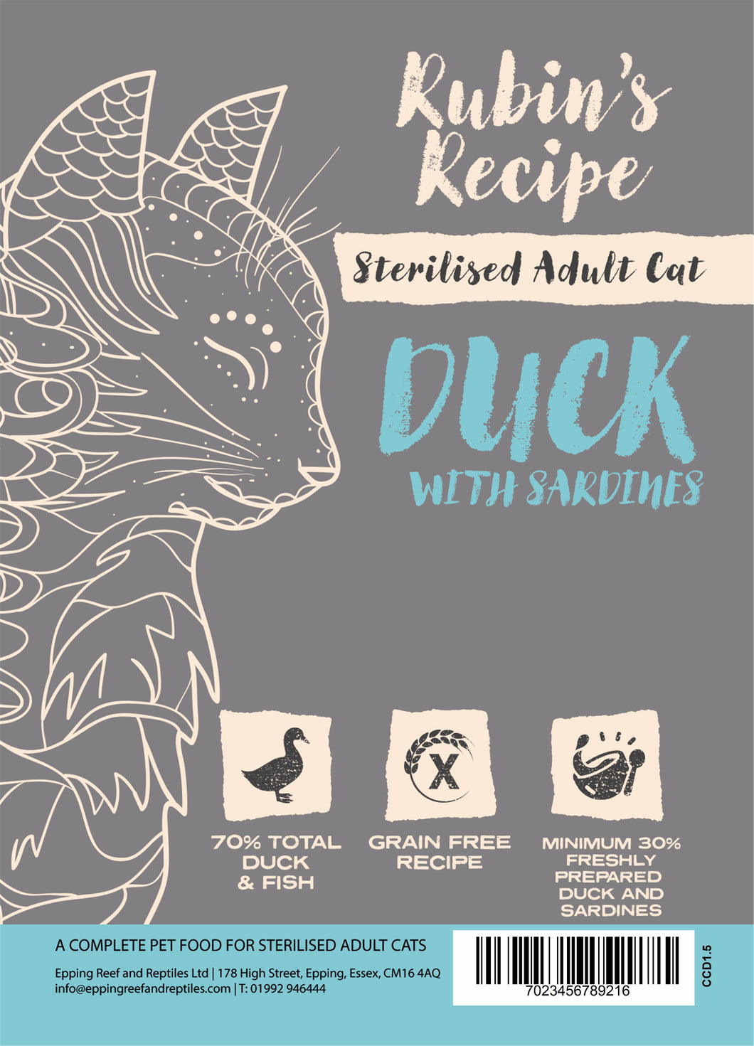 Connoisseur cat Duck with sardines 1.5kg