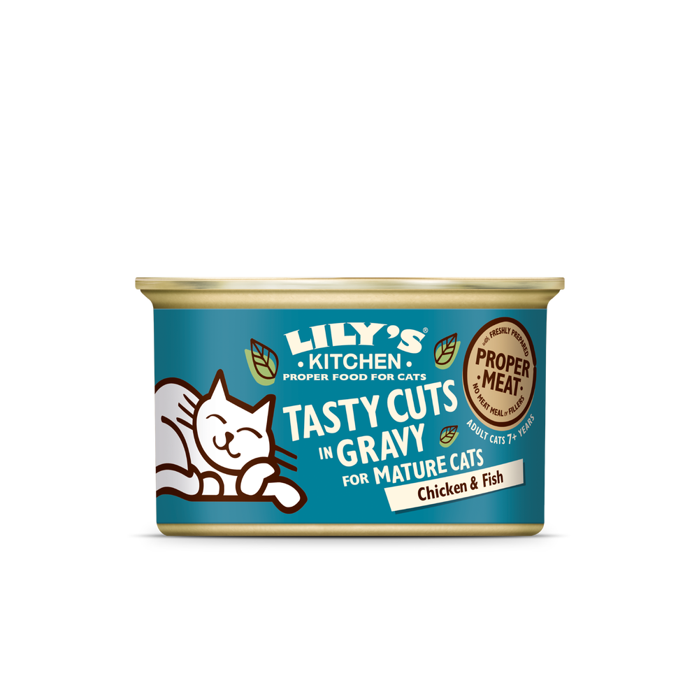 Chicken & Fish for Mature Cats Tasty Cuts in Gravy Tin 85g