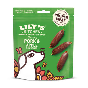 Dog Cracking Pork and Apple Sausages