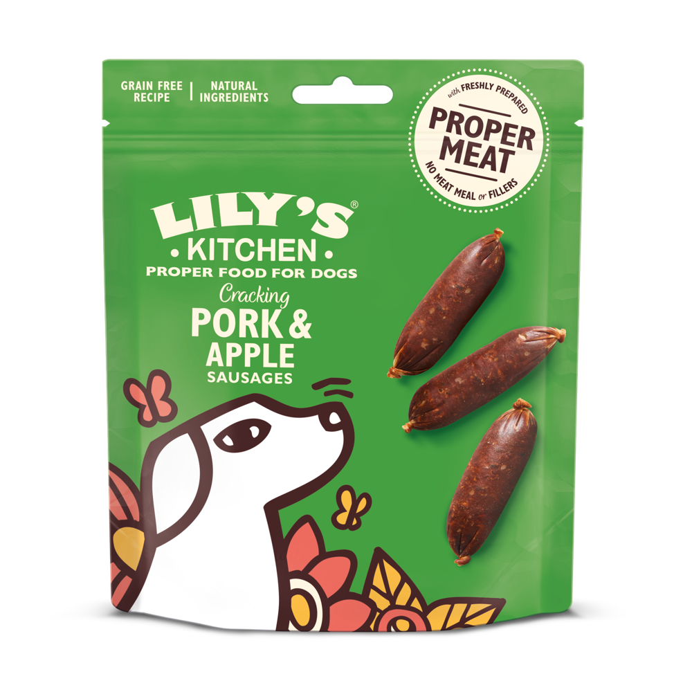 Dog Cracking Pork and Apple Sausages